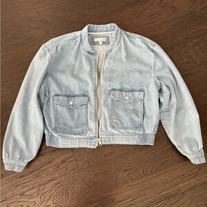 NWOT! Loft, lightwash bomber jacket, size Large